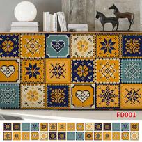 Antique Special Pattern Imitation Mosaic Wall Sticker Tile Sticker Waterproof Sticker Home Decoration Sticker Pvc Self-Adhesive Painting 10cm*30pc