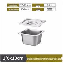 XINXINGHUASHENG 304 Stainless Steel Gastronorm Food Pan with Lid 1/6 (175x165x100mm)