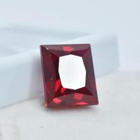 UNHEATED 15.25 Ct BLOOD Red RUBY World Best Emerald CUT CERTIFIED Loose Gemstone 13.2 mm approx raudona
