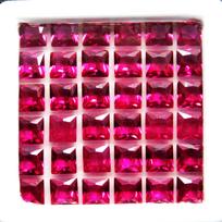 Natural Red Ruby Loose Gemstone CERTIFIED 20 PCS Square Cut Lot 5X5 mm 5 mm each approx raudona
