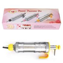 1PC Cream Piping Gunner Pressing Cookie Gun, Piping Set DIY Baking Tool Cream Gun geltona