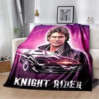 Knight Rider KITT Car Print Flannel Blanket, Soft Cozy Throw for Bed Sofa, Retro 80s TV Series Home Decor 80cm x 120cm