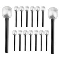 15 Pack Toy Microphone Stage Mic Silver Glitter Microphone For Cosplay Stage Play Rock Star Prop Karaoke Theme Party Black  Silver
