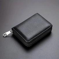 Unisex Minimalist RFID Blocking Card Holder Wallet With Zipper Coin Pocket Slim Credit Card Case For Men Women Small Purse juoda
