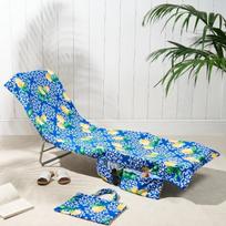 Outdoor Printed Beach Chair Cover Microfiber Towel Cloth Recliner Case Soft Absorbent Sun Lounger Bed Protector for Beach Chair