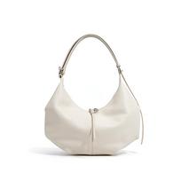 Dumpling bag zipper niche versatile first layer cowhide messenger bag women's large capacity high-end women's leather underarm bag