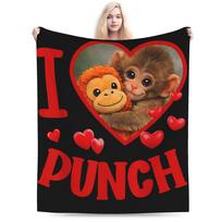 Sad Monkey Punch Soft Cozy Blanket For Outdoor  Pattern Bedding Throws Winter Travel Flannel Bedspread 75x90cm