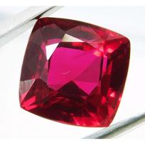 10.52 Ct NATURAL Red RUBY Cushion Shape CERTIFIED Loose Gemstone 6.8 mm approx raudona