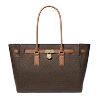 MICHAEL KORS Hamilton brand logo Logo Gold metal details Coated canvas + polyester + PU Handbag Large size Women's Copper color auksas