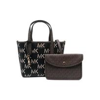 MICHAEL KORS Gold plate letter logo embossed top long handle calfskin Tote bag Tote bag shopping bag shoulder handbag women's black juoda