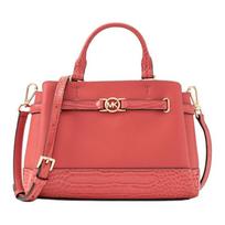 MICHAEL KORS Reed REED Logo Gold Hardware Cowhide Shoulder Crossbody Tote Small Women's Sorbet Pink auksas