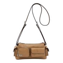 MICHAEL KORS DAKOTA metal parts decorated wax leather multi-pocket design cow leather crossbody bag women's peanut color auksas