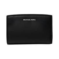MICHAEL KORS Bryant Silver Logo Letters Leather Wallet Medium Unisex Couple Style Black juoda