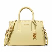 MICHAEL KORS Laila Metal Accessories Artificial Leather and Cowhide Handbag Small Women's Lemon Yellow auksas