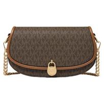 MICHAEL KORS Mila Presbyopic Gold Lock Artificial Leather Crossbody Bag Small Women's Dark Brown auksas