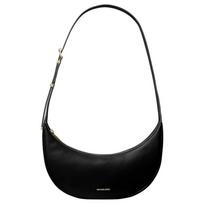 MICHAEL KORS Avra metal brand logo zipper closure leather shoulder crossbody bag medium women's black juoda