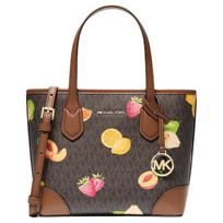 MICHAEL KORS Eva Print Details Faux Leather Tote Bag Women's Brown ruda