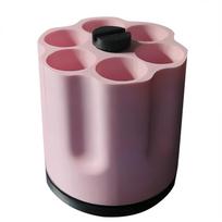 3D Printed Rotating Battery Holder Organizer for AA AAA Batteries with Secure Lid and Compact Design for Easy Storage and Access One Size rožinė