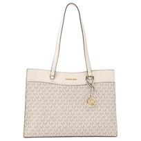 MICHAEL KORS Jet Set Brand Iconic Logo Print Coated Canvas Tote Bag Tote Bag Shopping Bag Hand Shoulder Bag Large Women's Vanilla White balta