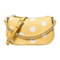 MICHAEL KORS shoulder bag Carmela circular polka dot pattern artificial leather hand-held crossbody small size for women chrysanthemum yellow balta