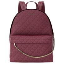 MICHAEL KORS Slater Signature Logo Print Backpack Coated Canvas Backpack Large Women's Cherry ruda