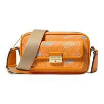 MICHAEL KORS Bradshaw Embellished Signature Logo Coated Canvas and Polyester Crossbody Bag Mini Women's On-trend Orange oranžinė