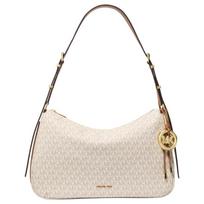 MICHAEL KORS shoulder bag Nolita Metal Accessories Round Pendant Presbyopia Printed All Over Artificial Leather Medium Women’s Vanilla White and Acorn auksas