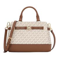 MICHAEL KORS Logo Hardware Signature Coated Canvas Faux Leather Handbag Small Women's Vanilla auksas