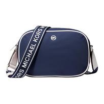 MICHAEL KORS Jet Set Logo Silver Hardware Nylon Crossbody Bag Medium Women's Navy mėlyna