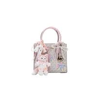 MICHAEL KORS handbag [Customized bag] OKHR Love Fireworks Lace Ornaments Rabbit Doll Sweet and Cute Artificial Leather Tote Bag Tote Bag Lina Belle rožinė