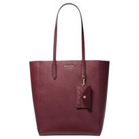 MICHAEL KORS VINCENT brand metal logo magnetic buckle closure, cowhide, Tote bag, shopping bag, shoulder handbag, large size, women's style, burgundy auksas