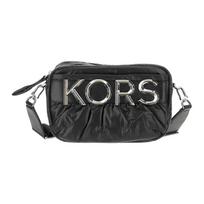 MICHAEL KORS Adjustable and removable shoulder strap with metal logo lettering Recycled polyester Shoulder crossbody bag Women's Black juoda