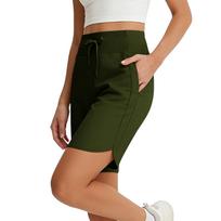 Women's Casual Drawstring Waist Shorts with Side Pockets Relaxed Fit Mid Length Comfortable Lightweight Fabric Suitable for Everyday Wear XL