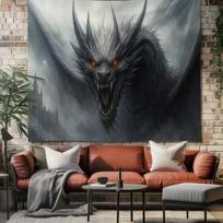 Dark Dragon tapestry 75x100 juoda