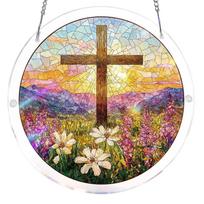 Acrylic Puzzles Curtain Decoration DIY Suncatcher Puzzle Kits with Chain 7.36 Inch for Women Men Mom Birthday Gift Home Decor