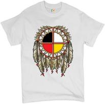 The Medicine Wheel Dreamcatcher T-Shirt Native American Symbol Men's Tee S įvairiaspalvis