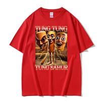 Funny Tung Tung Tung Sahur Meme T Shirt Italian Brainrot New Style T-shirts Unisex Women Fashion Casual Short Sleeve O-Neck T-shirt 4XL