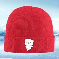 New Cute cat cartoon gesture smile happy Unisex Women Unisex Knitted Hat Beanie Pullover Cap Winter Thermal Warm Christmas Outdoor