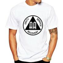 AA Alcoholics Anonymous Symbol T-Shirt Tee Shirt Free Sticker Cotton Tee Shirt Classic Custom Design S įvairiaspalvis