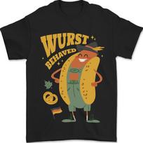 Oktoberfest Hotdog Wurst Behaved Mens T-Shirt 100% Cotton S įvairiaspalvis