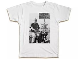 Steve McQueen Didysis pabėgimas Grafinis spaudinys Ruduo Prabangus prekės ženklas Medvilniniai vyriški ir moteriški marškinėliai Trumpomis rankovėmis Gatvės S įvairiaspalvis