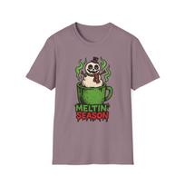 Unisex Softstyle T-Shirt Creepy Marshmallow Snowman Cocoa Funny Christmas S įvairiaspalvis
