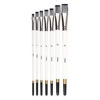 7PCS tight firm connection flat tip painting brushes pigment painting tools  oil painting coloring Paint Brush Set