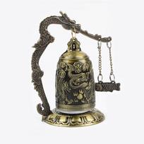 Bronze Dragon Bell Feng Shui Ornament Decorative Bell Sculpture with Dragon Handle and Intricate Carvings for Home or Office Display One Size auksas