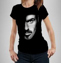 George Michael Marškinėliai Moteriški Pusiau Pritaikyti Arčiau Veidas Wham Live Aid LGBTQ L