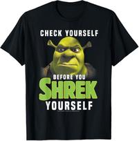 Shrek Check Yourself Before You Shrek Yourself T-Shirt Mens Womens Tees Top S