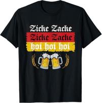 Zicke Zacke Hoi Oktoberfest German Flag Party Funny T-Shirt Mens Womens Tees Top L