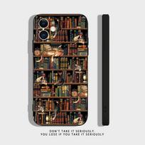 Read Books illustration Phone Case For iPhone 17,16,15,14,13,12,11,X,XR,XS,Plus,Mini,Pro,Max Soft black Shockproof Cover iPhone13PRO