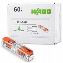 Wago Szybkozłączką Przelotowa 2X0,2-4 221-2411 60 Sztuk