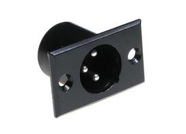 Xlr Microphone Plug 3 Pin Black For Housing Mounting